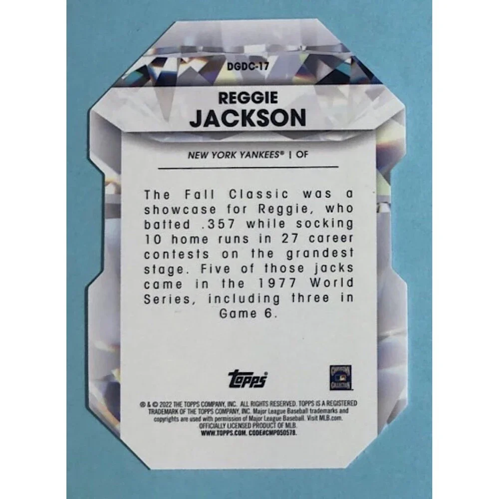 NY Yankees,Reggie Jackson 3 Cards1993 UD,2009 & 2022 Topps Diamond Greats DieCut